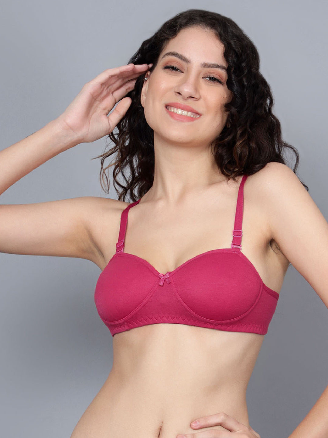 Pack Of 3 Colors Padded Non-Wired Half Cup Casual T-Shirt Bra