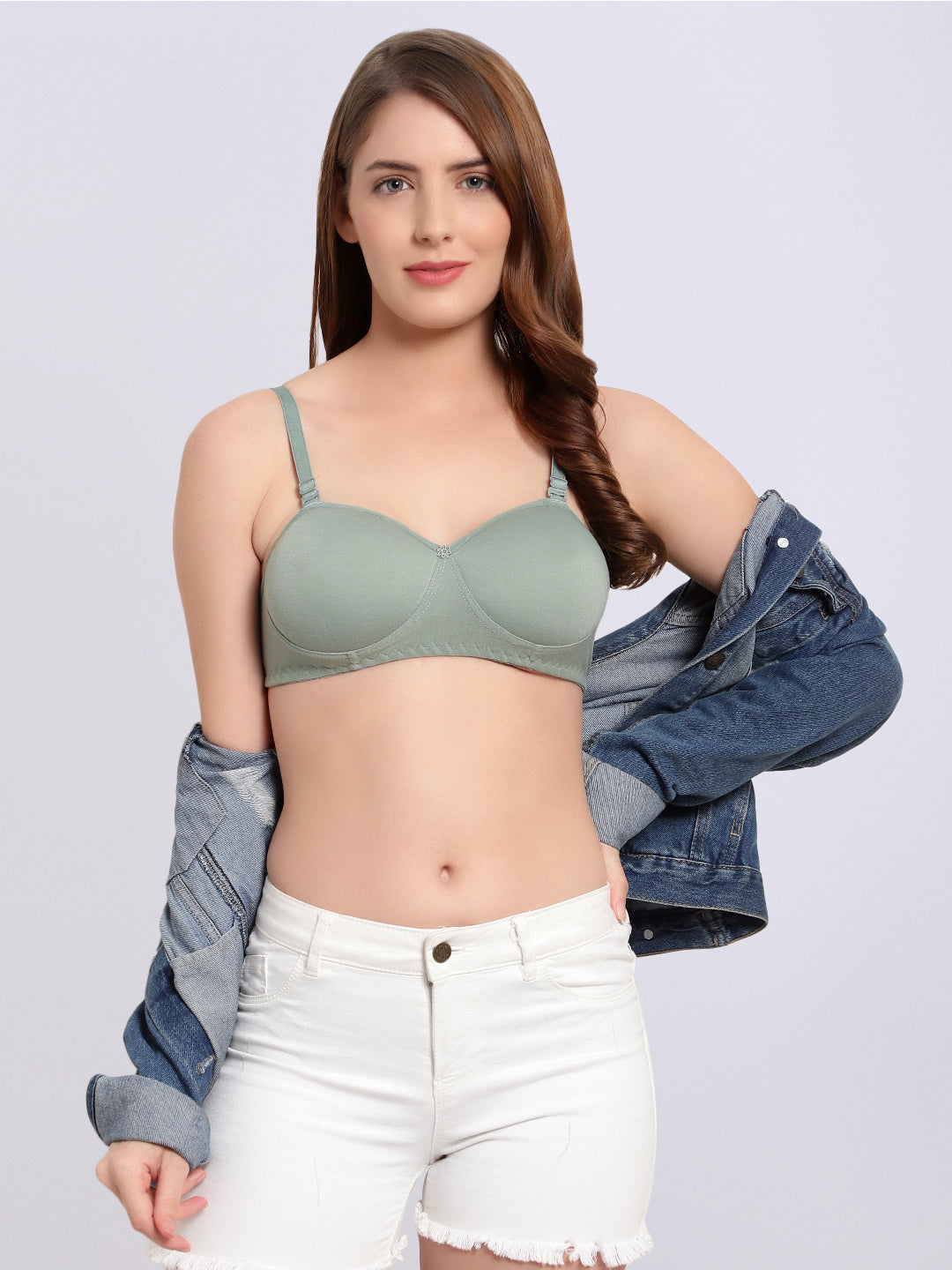 Pack Of 3 Color Padded Non-Wired Half Cup Casual T-Shirt Bra